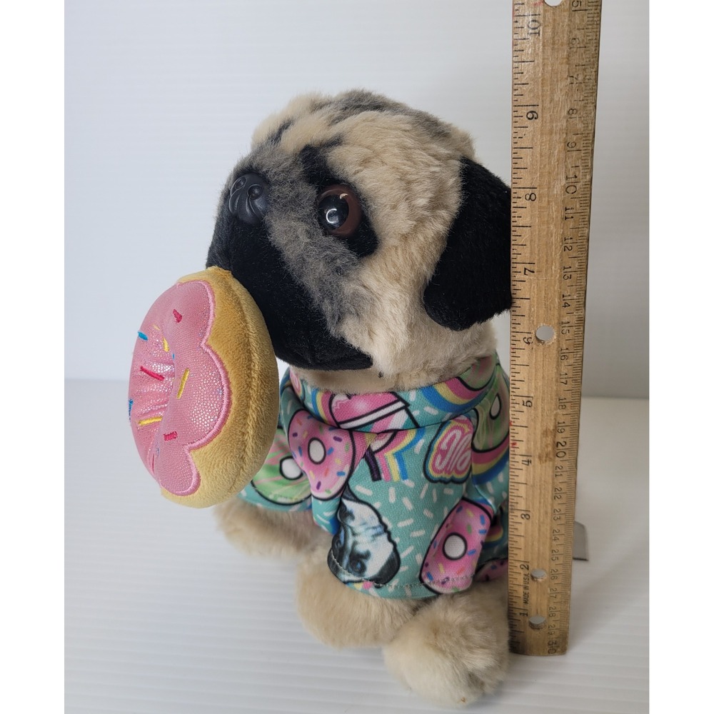 Gund Doug the Pug Plush Toy Tan Donut Shirt Doug Donut 6059396 Stuffed Dog Cute - Picture 3 of 11